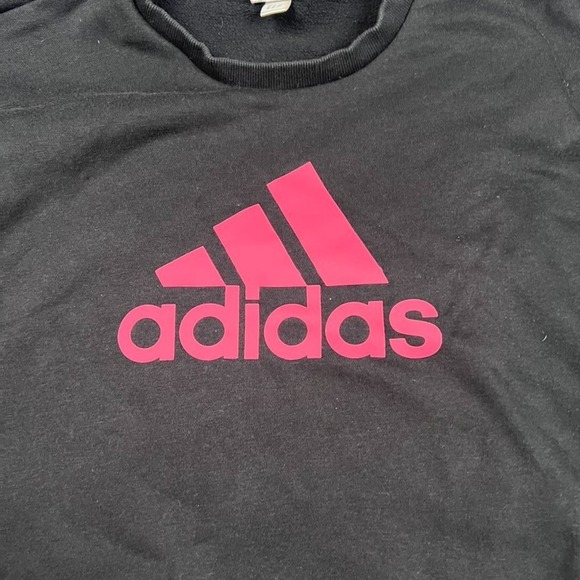 Adidas X Farm Rio Cropped Logo Sweatshirt Floral Print Black Pink Size SMALL - Picture 3 of 12